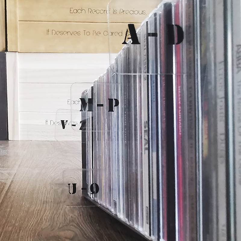 6PCS Alphabet Tab Index Cards CD Turntable Music Vinyl Organizers CD&LP Record Dividers Cards