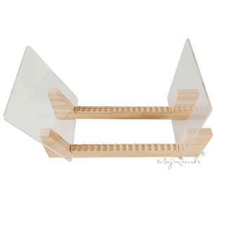 Vinyl Record LP Storage Holder Large Capacity Display Stand With Acrylic Ends Modern Solid Wooen LP Album Deskop Rack