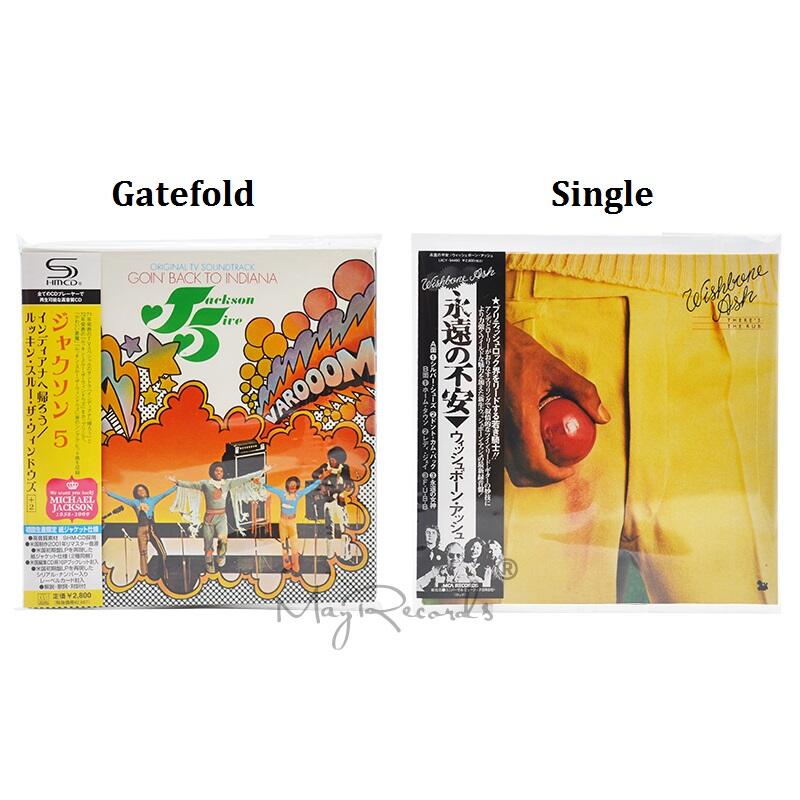 Mini LP SHM-CD Paper Cover Resealable OPP Outer Sleeves 50PCS