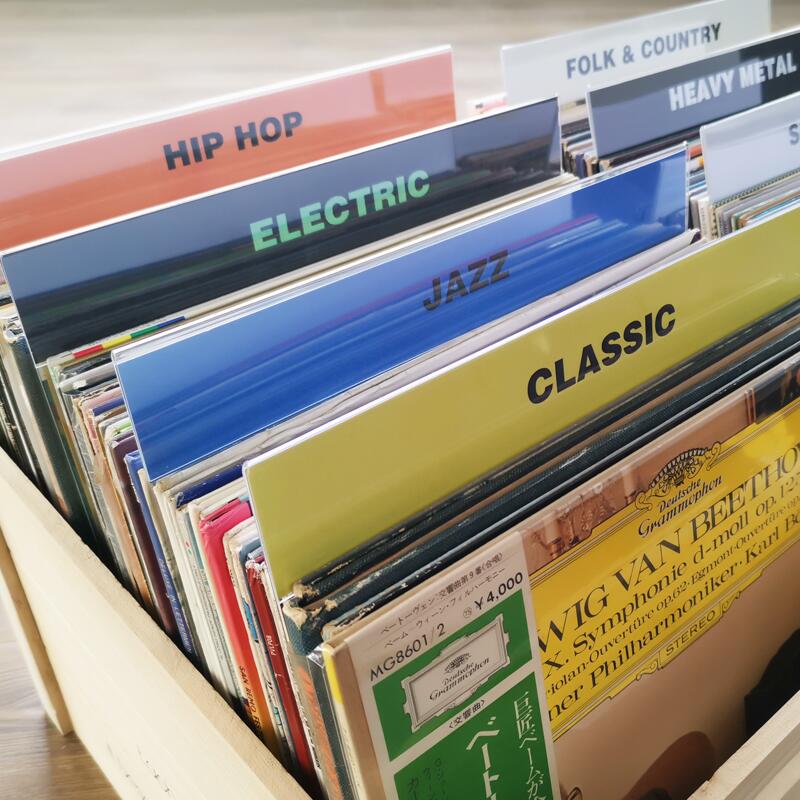 Genre 12 Inch Record Dividers Organizer Tab Acrylic Cards for Turntable Storage Record Albums Organization