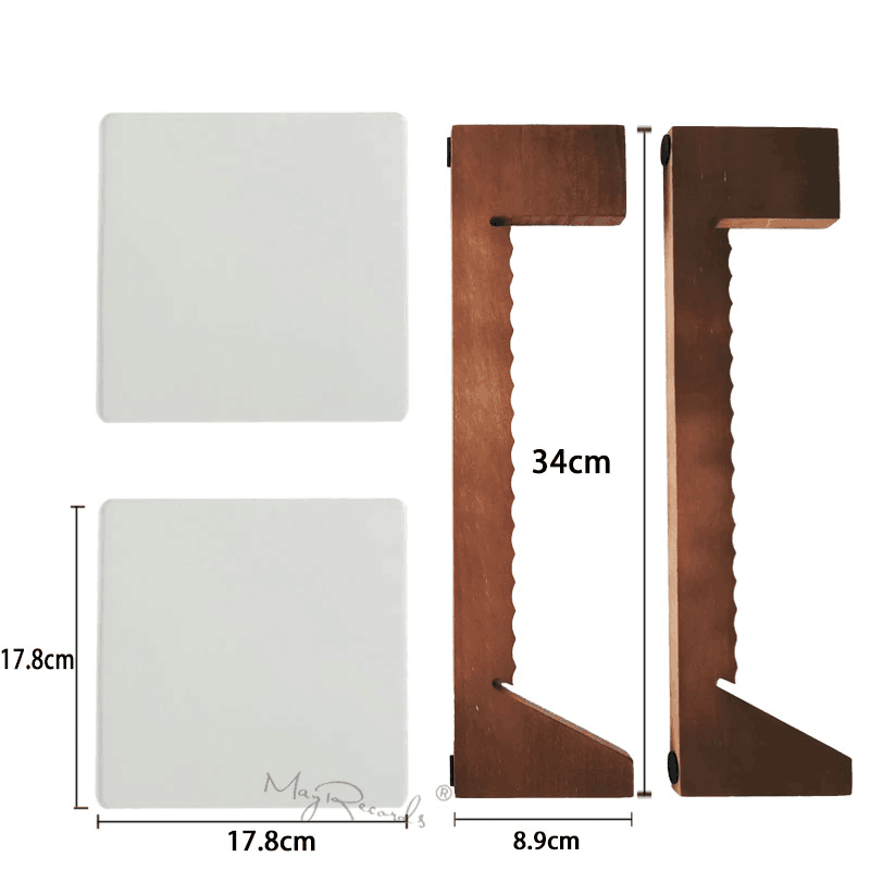 Vinyl Record LP Storage Holder Large Capacity Display Stand With Acrylic Ends Modern Solid Wooen LP Album Deskop Rack