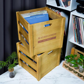 LP vinyl record storage wooden box Full-size vinyl record storage box Record storage rack storage box