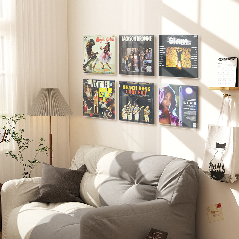Black vinyl album frame frame acrylic transparent 12 "10 7" LP wall decoration display