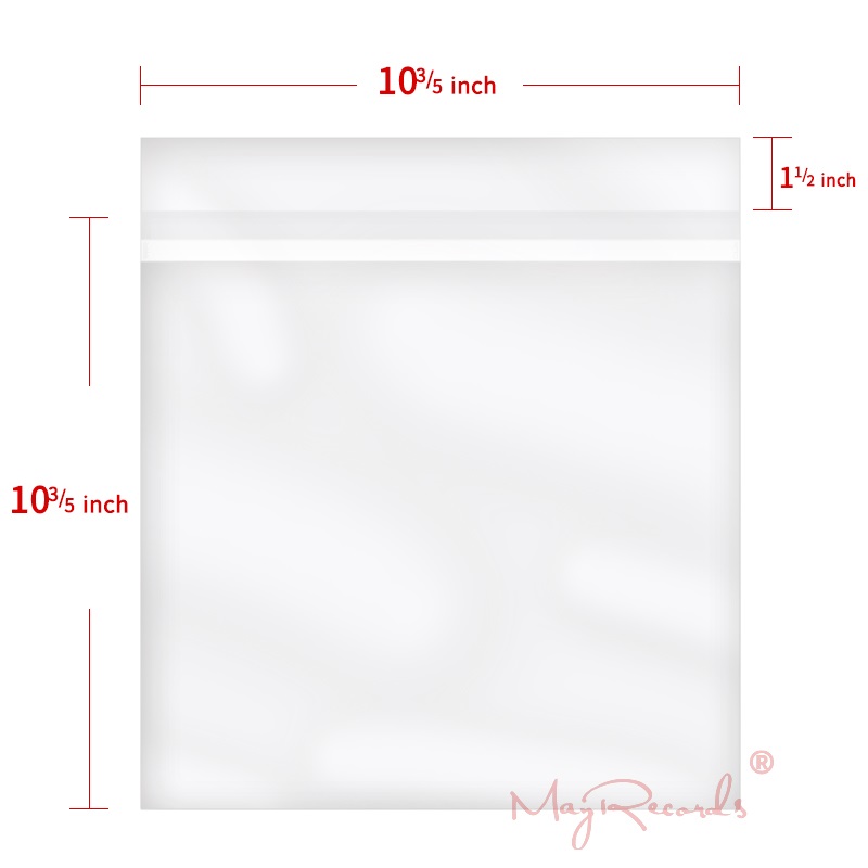 10 inch OPP Resealable Outer Sleeves For 10'' Vinyl Record Cover 50PCS