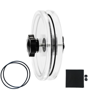 LP Vinyl Record Cleaner Clamp Record Label Saver Protector Waterproof Acrylic Clean Tool With Cleaning Cloth
