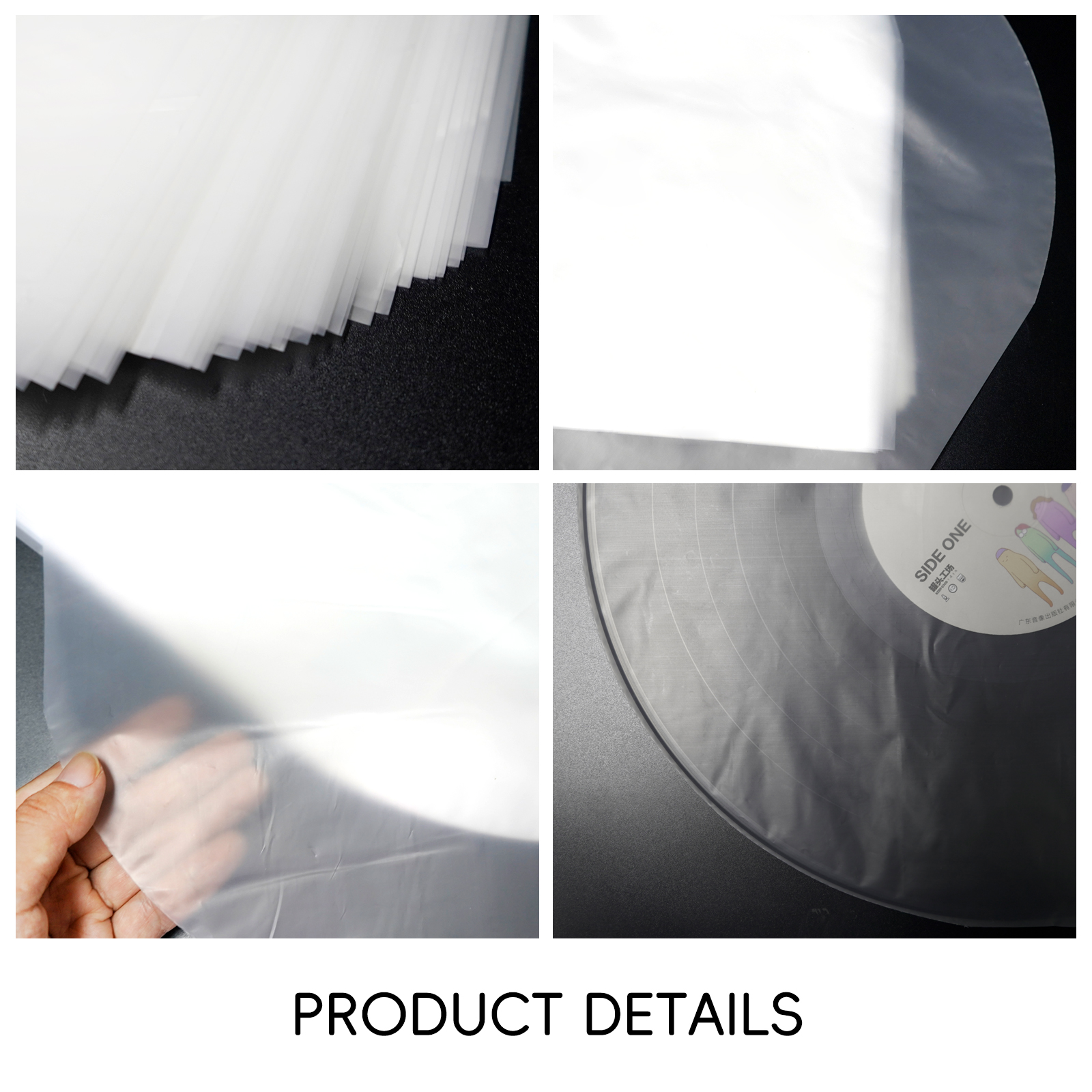 10 inch HDPE Anti-static Inner Sleeves For 10'' Vinyl Record 50PCS