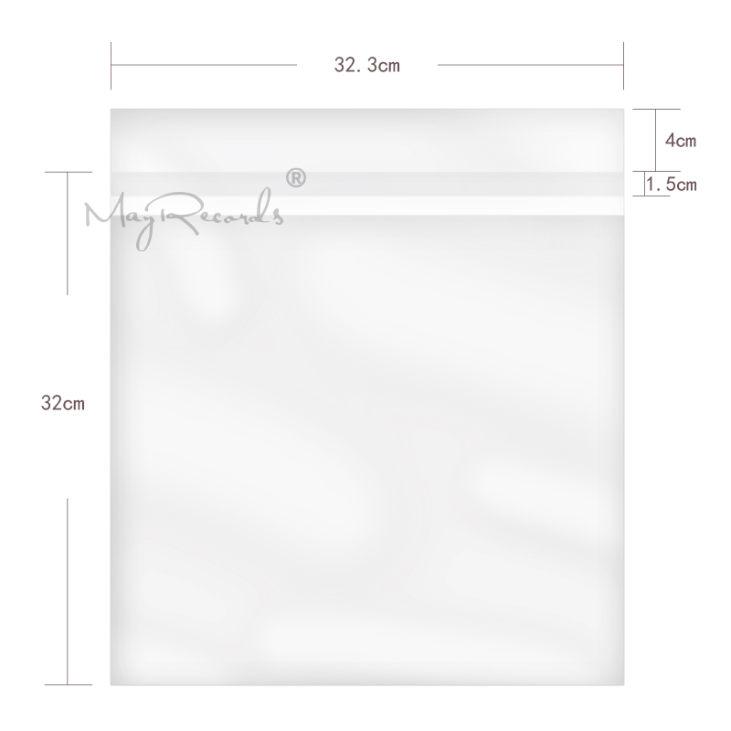 12 inch OPP Resealable Outer Sleeves For 12'' LP Vinyl Record Album 50PCS