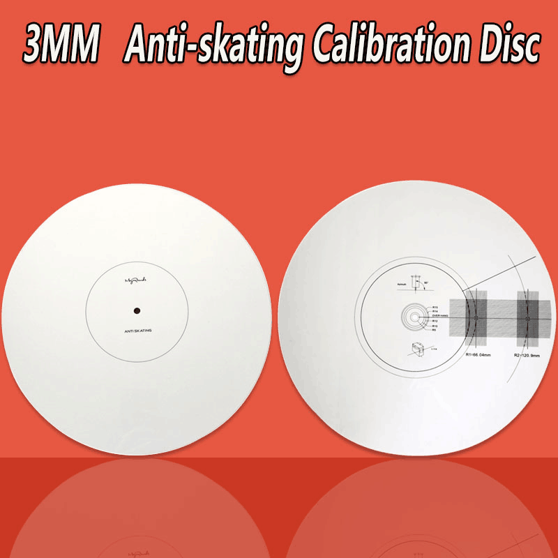 3MM Anti-skating Calibration Disc Phonograph Cartridge Alignment Protractor