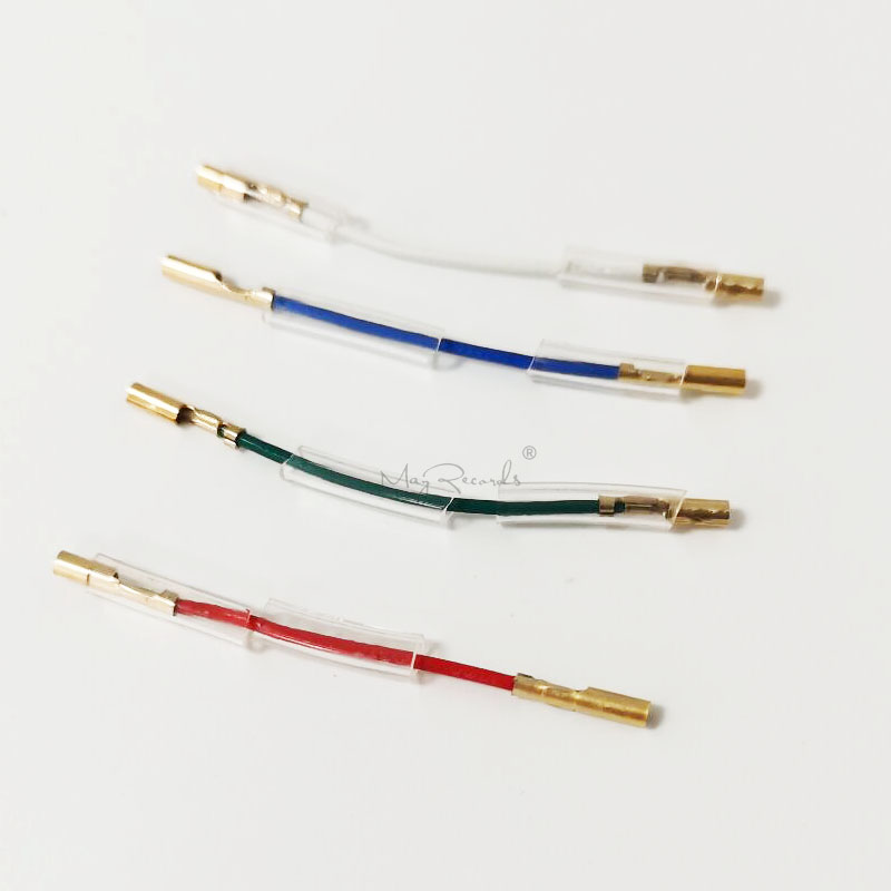 4PCS Universal Silver Leads Wires Header Wire Cable for 1.2-1.3mm Pins Turntable Phono Headshell Tonearm