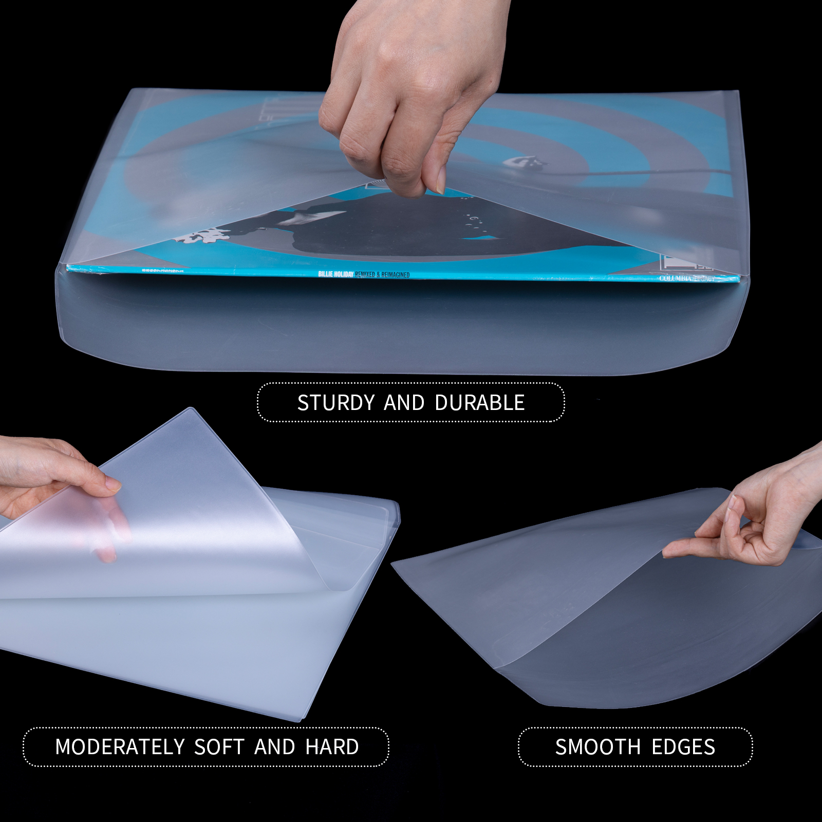 12'' LP Vinyl Record Thicken Matte PVC Resealable Outer Sleeves 10PCS 
