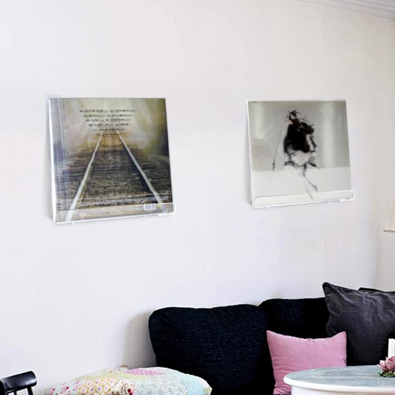 2PCS High Quality Acrylic Vinyl Storage Wall Mount Pasted Sticky Display Holder For LP Record