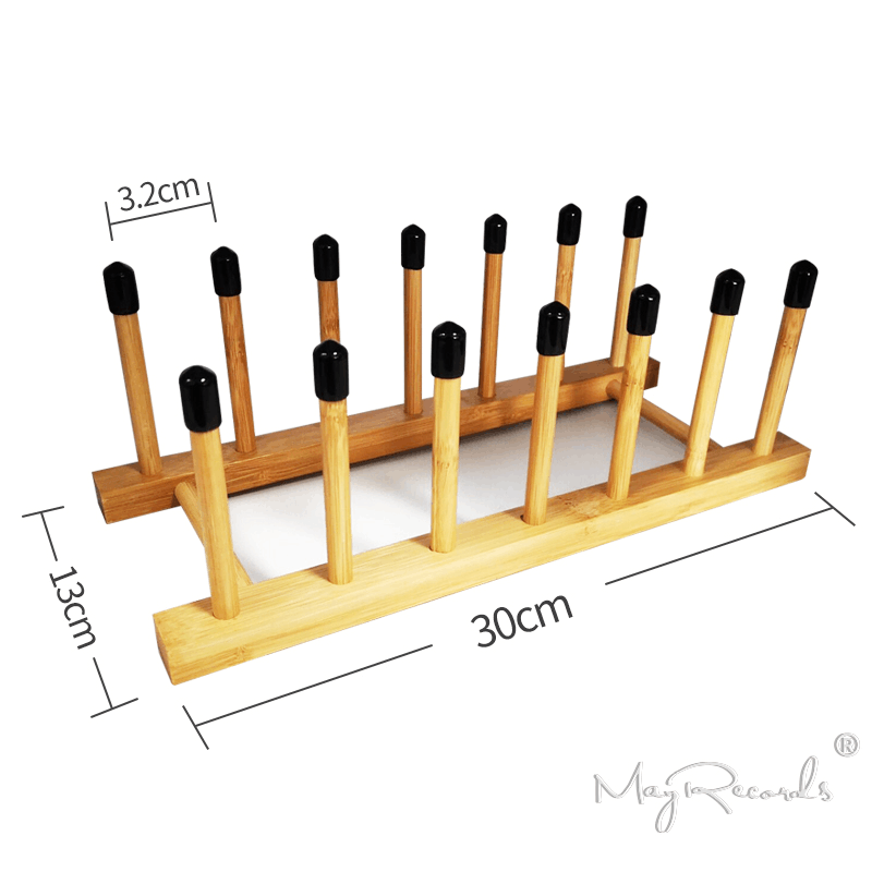 Record Vinyl Drying Rack Bamboo Storage Rack for LP Record