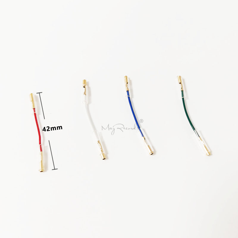 4PCS Universal Silver Leads Wires Header Wire Cable for 1.2-1.3mm Pins Turntable Phono Headshell Tonearm