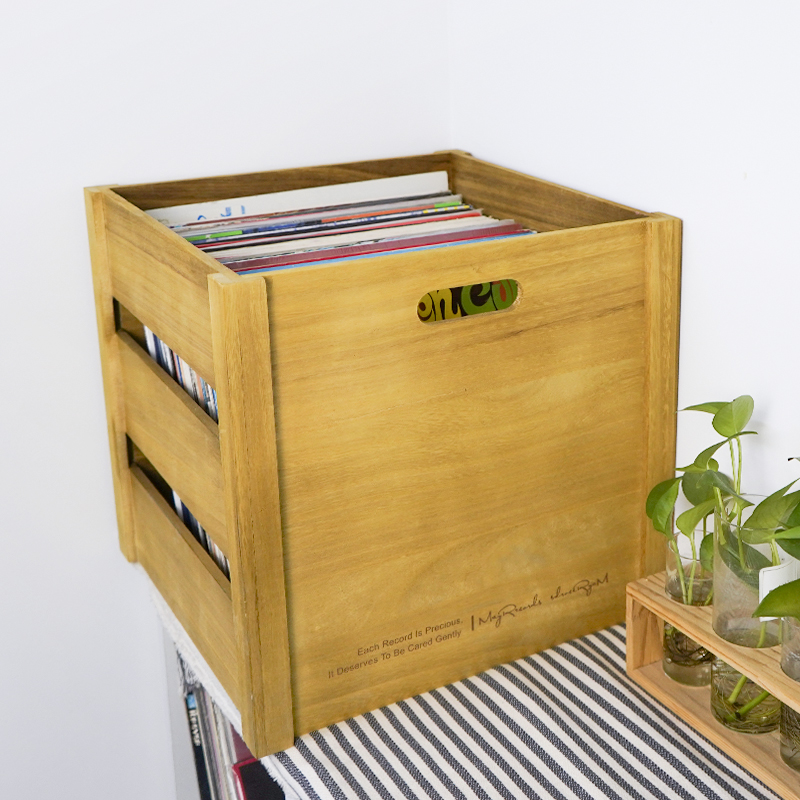 LP vinyl record storage wooden box Full-size vinyl record storage box Record storage rack storage box
