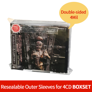 4CD BOXSET JEWEL CASE OPP Resealable Outer Sleeves 50PCS