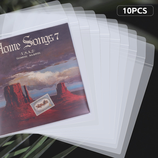 12'' LP Vinyl Record Thicken Matte PVC Resealable Outer Sleeves 10PCS 