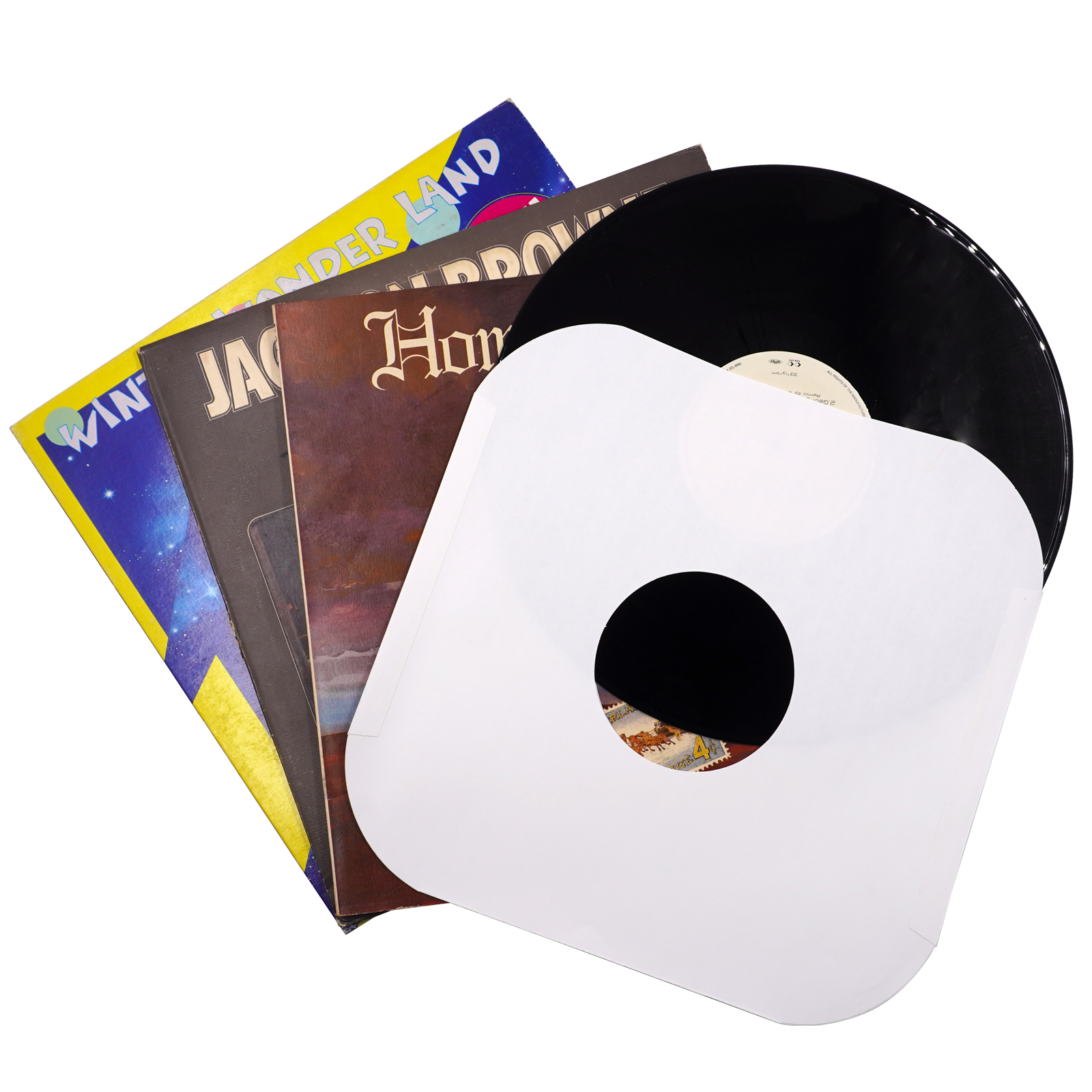 12'' 10'' 7'' High Quality Heavyweight ACID FREE Rounded White Kraft Paper Inner Sleeves With Hole For LP Vinyl Record 20PCS 