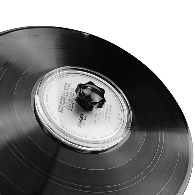 LP Vinyl Record Cleaner Clamp Record Label Saver Protector Waterproof Acrylic Clean Tool With Cleaning Cloth
