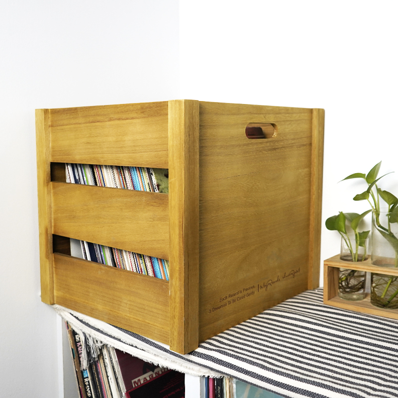 LP vinyl record storage wooden box Full-size vinyl record storage box Record storage rack storage box