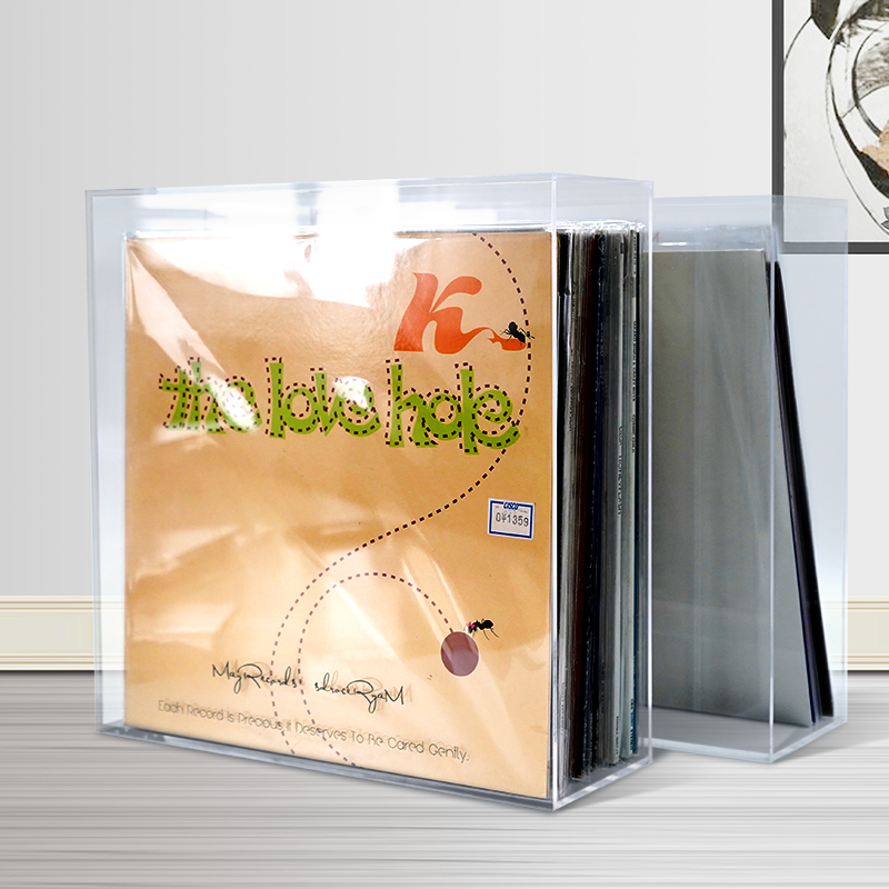 New Hot 12inch Vinyl Record Rack LP Collection Storage Box Transparent Acrylic Disc Storage Holder Home Vynil Record Organizer