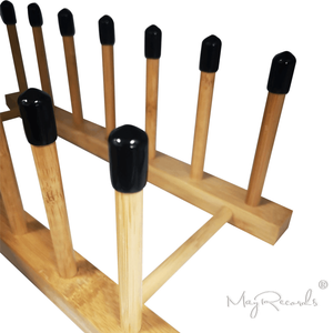 Record Vinyl Drying Rack Bamboo Storage Rack for LP Record