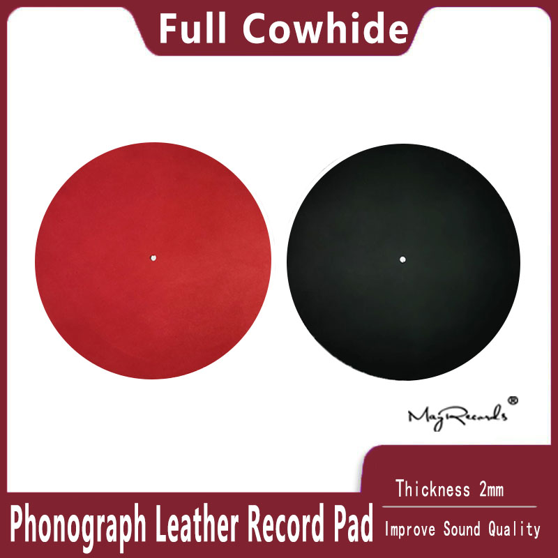 12'' Full Cowhide Record Pad Leather LP Mat Turntable Record Mat
