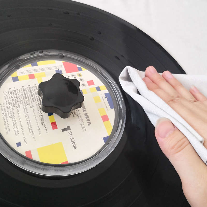 4 in 1 Vinyl Cleaning Kit LP Vinyl Record Cleaner Clamp /Water Cleaning Brush /Soft Cleaning Cloth/Vinyl Drying Rack
