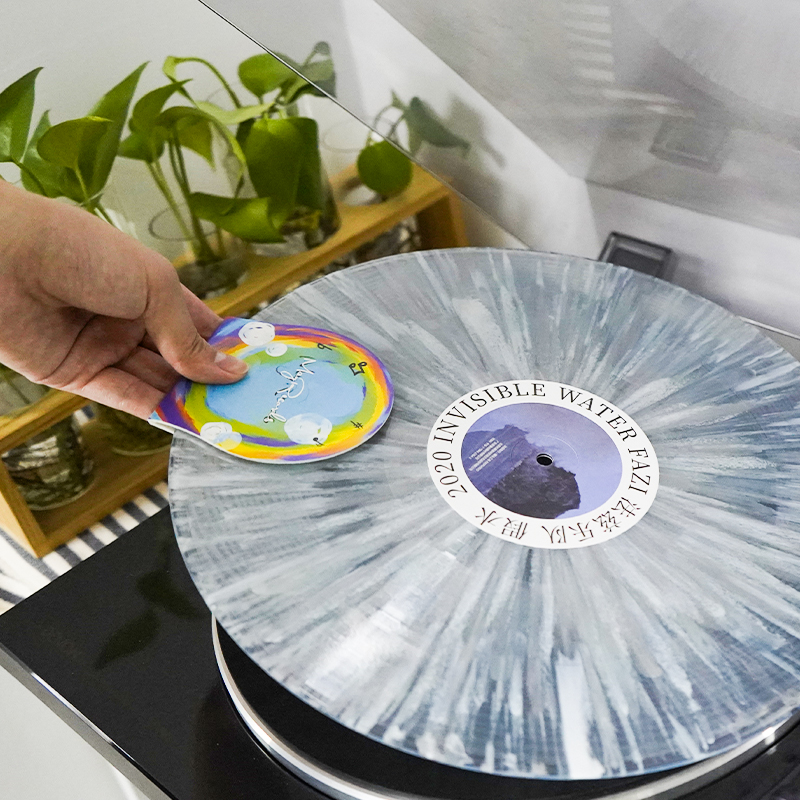 Black vinyl LP disc holder disc cleaning protective pad 2 pieces without fingerprints