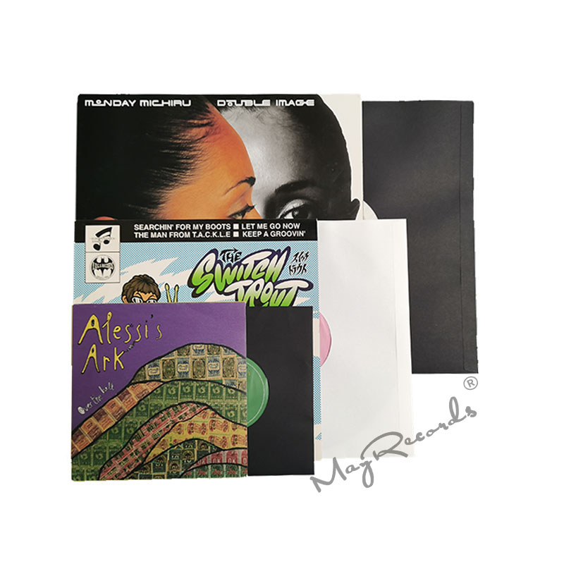 12'' 10'' 7'' High Quality Heavyweight Anti-static White Black Kraft Paper Poly-lined Inner Sleeves For LP Record Vinyl 20PCS