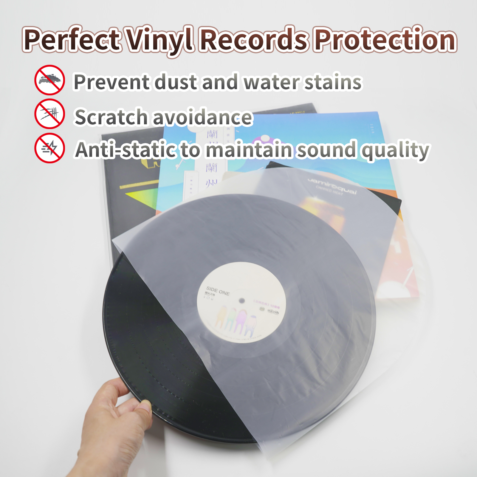 10 inch HDPE Anti-static Inner Sleeves For 10'' Vinyl Record 50PCS