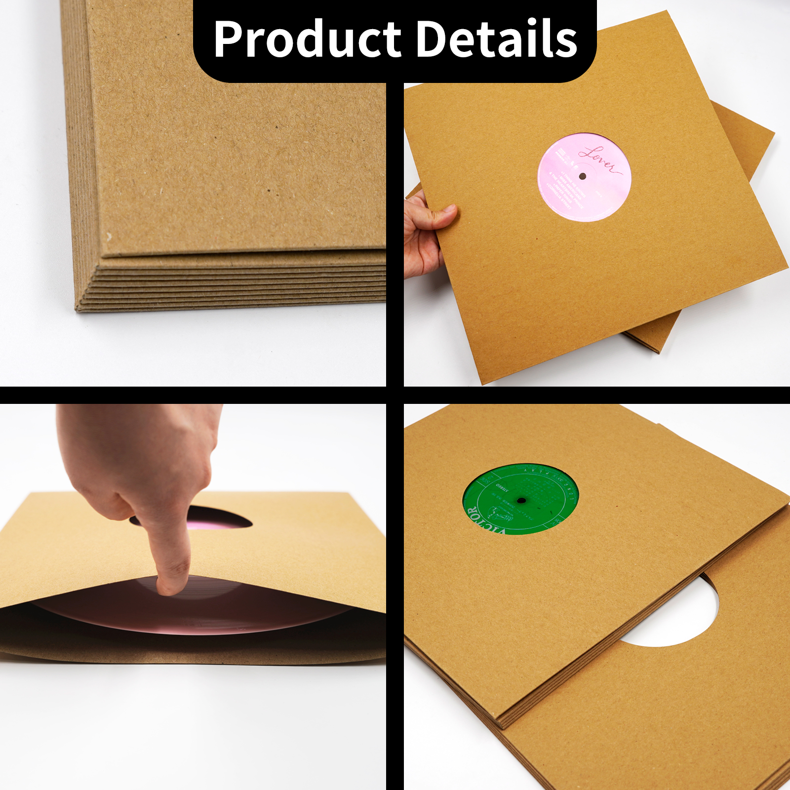 12'' 10'' 7'' High Quality Cardboard Outer Sleeves Replace Old Vinyl Record Cover